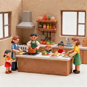 Wspólne gotowanie z rodziną