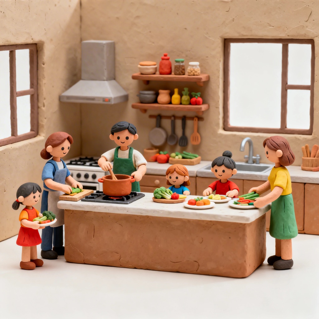 Wspólne gotowanie z rodziną